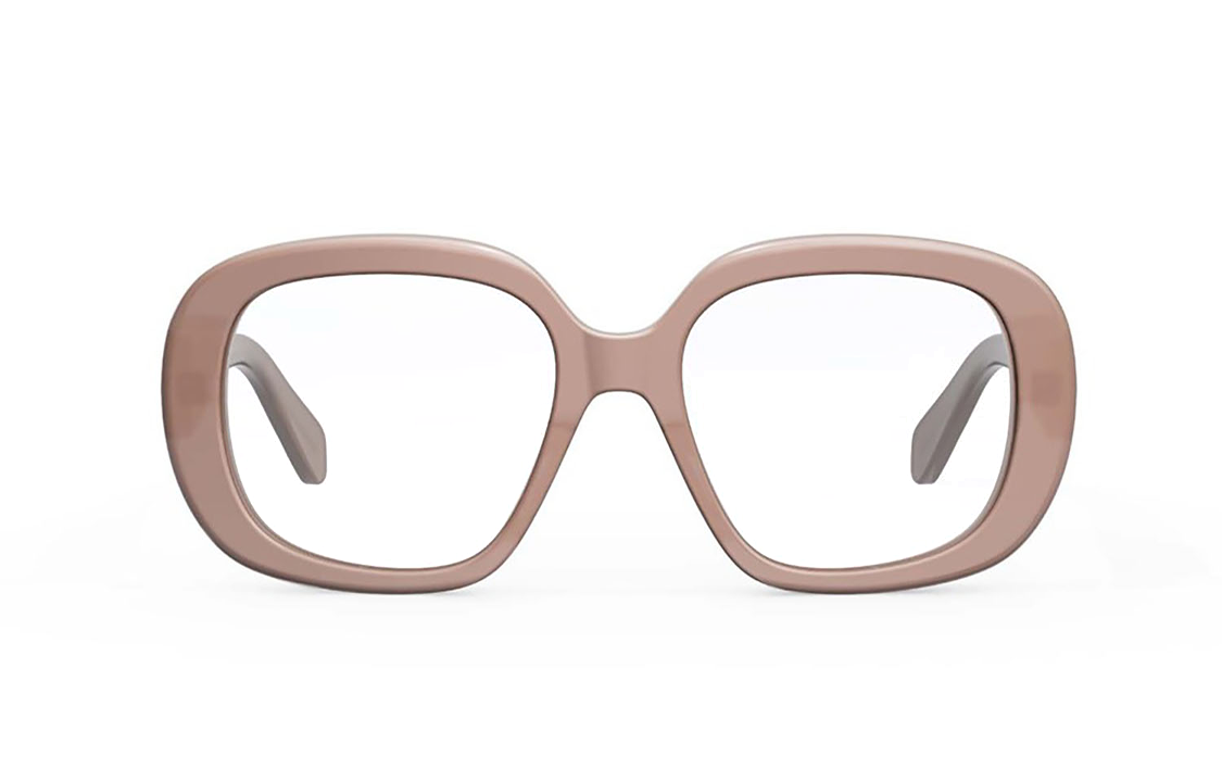 CELINE Beige Square Optical Glasses Unisex with Logo Temples CL50106I045 圖 4