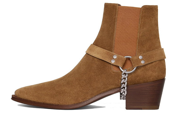 CELINE Biker Chelsea Boot 'Brown Chain'