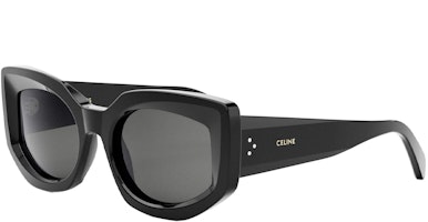 CELINE Black Acetate Irregular Sunglasses Unisex with Logo Temples. CL40277I01a CELINE Black Acetate Irregular Sunglasses Unisex with Logo Temples. CL40277I01a