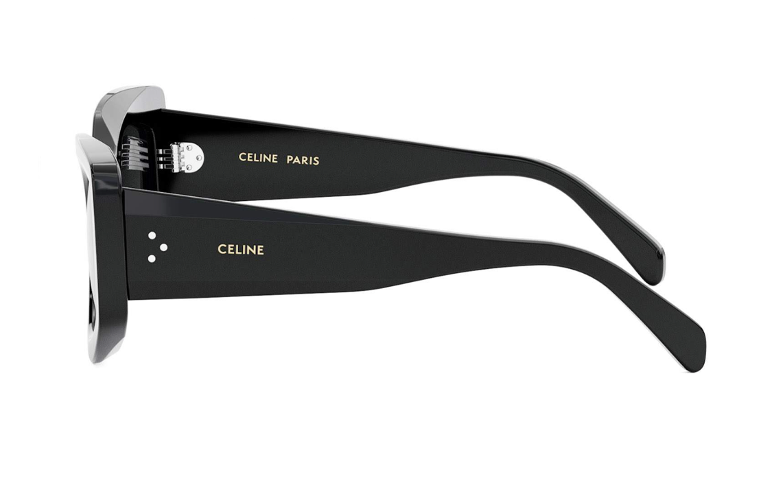 Shop CELINE 黑色醋酸材质不规则男女同款墨镜 带标志镜腿. CL40277I01a