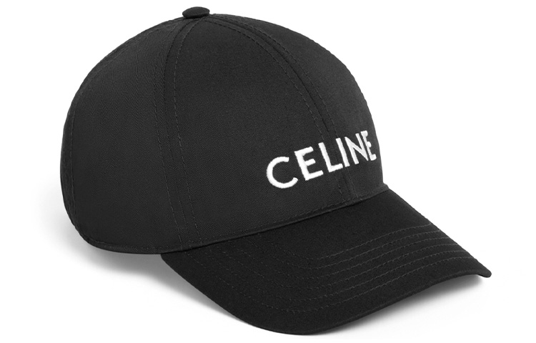 Order CELINE Black Cotton Baseball Cap with Embroidered Logo Unisex Couple Style 2AUA1242N.38NO