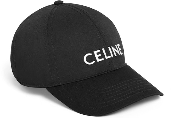 CELINE Black Cotton Baseball Cap with Embroidered Logo Unisex Couple Style 2AUA1242N.38NO Order CELINE Black Cotton Baseball Cap with Embroidered Logo Unisex Couple Style 2AUA1242N.38NO
