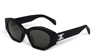 CELINE Black Irregular Acetate Sunglasses Unisex with Logo Temple Detail. 4S238CPLB CELINE Black Irregular Acetate Sunglasses Unisex with Logo Temple Detail. 4S238CPLB
