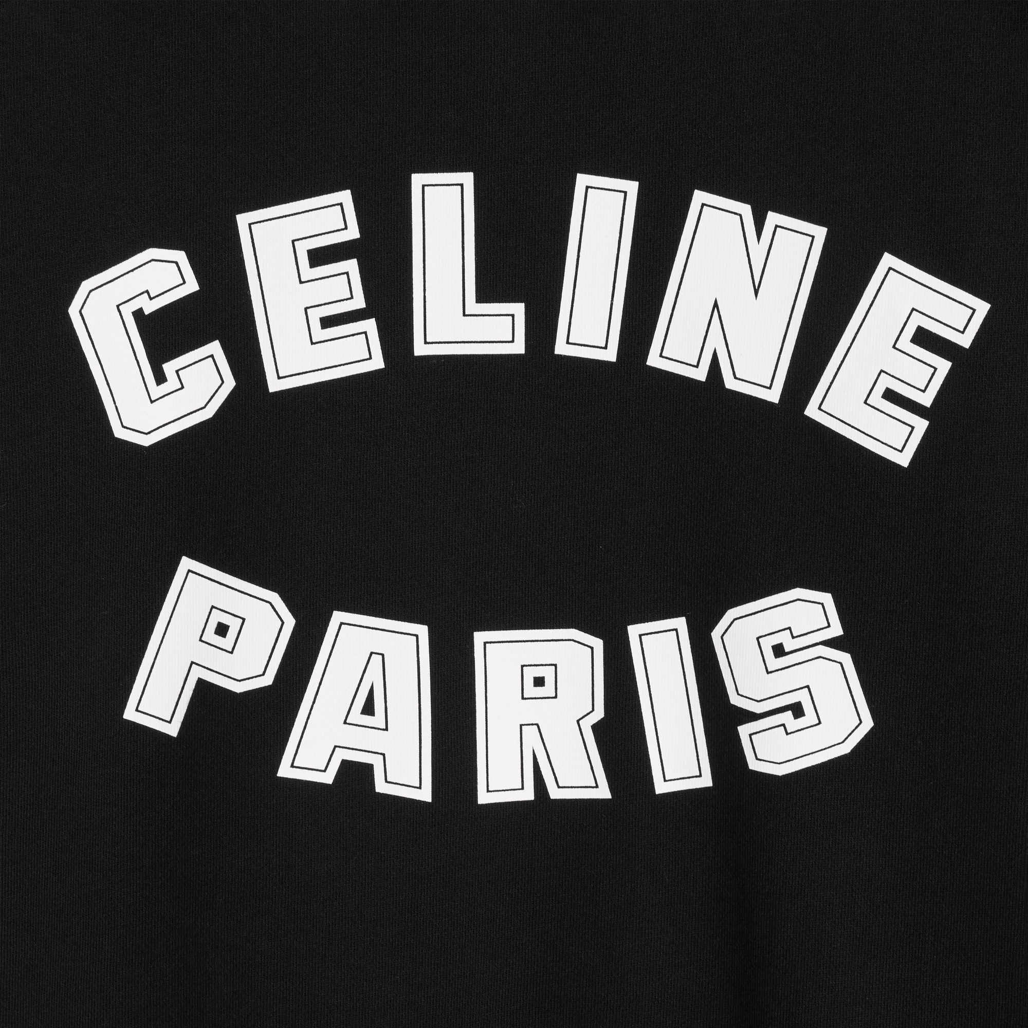 Sizing Celine Sweatshirt Hitam Cetakan Huruf Crewneck Pullover 2Y89G670Q-38AW