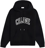 Celine Black Letter Print Loose Fit Hoodie with Drawstring 2AX0A311Y-38NO Celine Black Letter Print Loose Fit Hoodie with Drawstring 2AX0A311Y-38NO