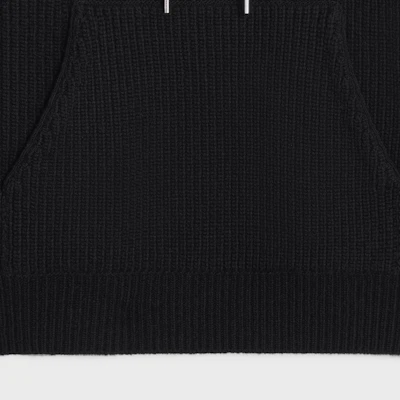 Celine 黑色字母印花抽繩寬鬆連帽上衣 2AX0A311Y-38NO Sizing Celine 黑色字母印花抽繩寬鬆連帽上衣 2AX0A311Y-38NO
