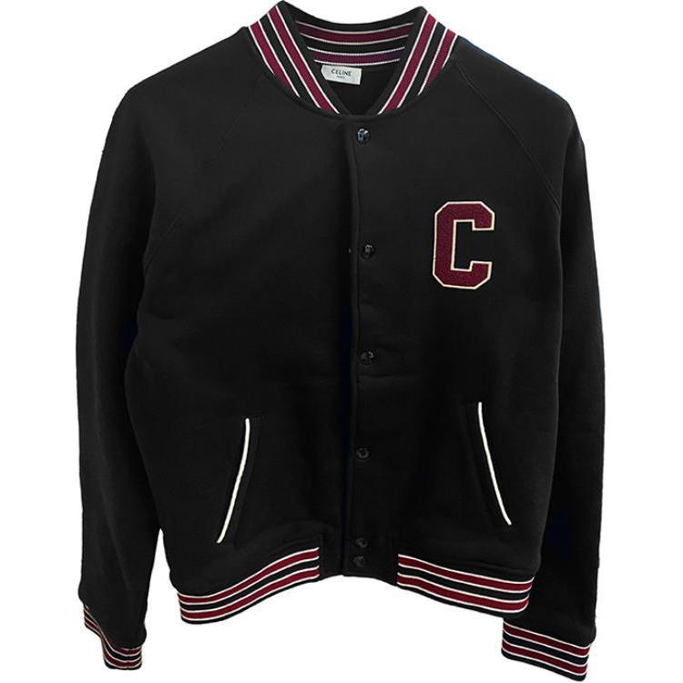 Celine Black Letter Print Striped Button-Up Long Sleeve Jacket 345F2Y16D-38PF