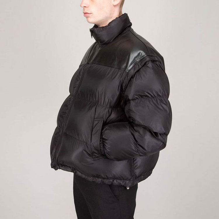 Details for CELINE Black Letter Print Zip-Up Puffer Jacket with High Collar. 2W429092L-38NO