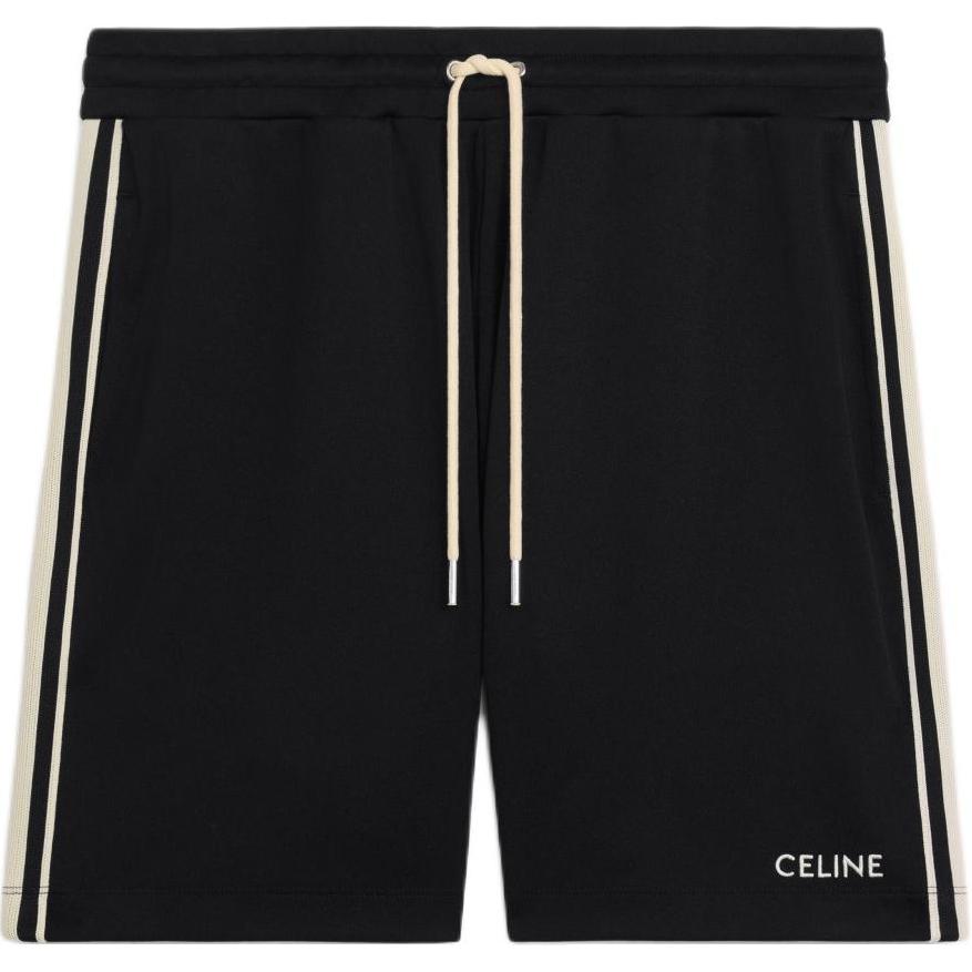 CELINE Black Logo Embroidered Loose Fit Casual Shorts 2Z734121O-38AW