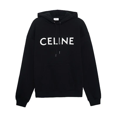 Celine Black Long Sleeve Sweatshirt with Solid Logo Print 2Y321670Q-38AW
