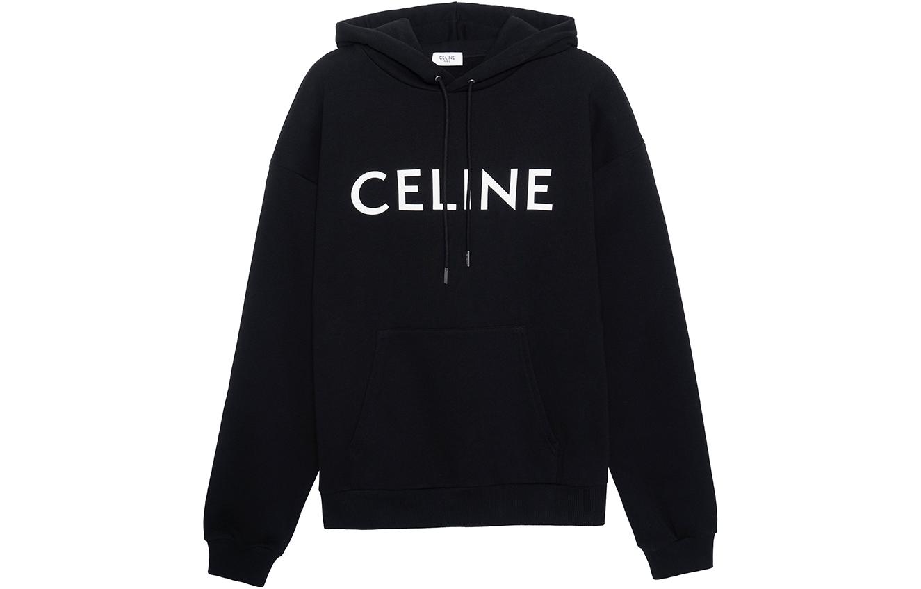 Order Celine Black Long Sleeve Sweatshirt with Solid Logo Print 2Y321670Q-38AW