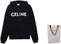 Shop Celine Black Long Sleeve Sweatshirt with Solid Logo Print 2Y321670Q-38AW