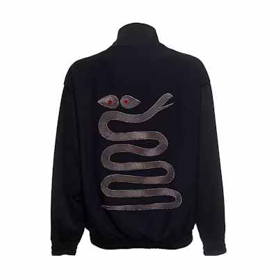 Celine Black Loose-Fit Jacket with Snake Print on Back 2Y659121O-38NO