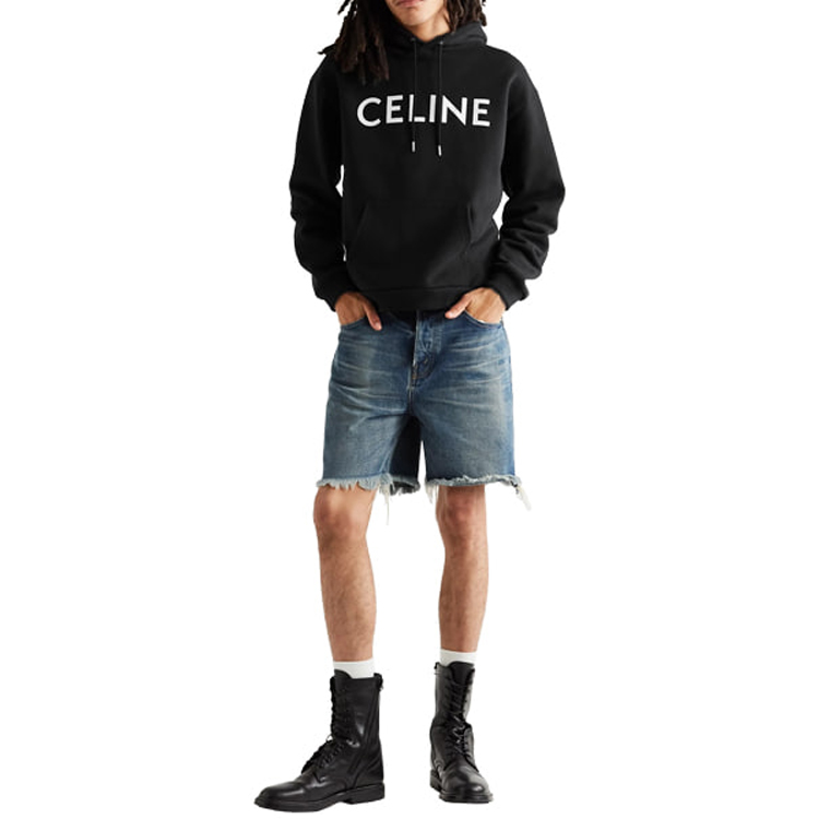 CELINE Black Oversized Hoodie with Logo Print. 2Y321052H-38AW 圖 4