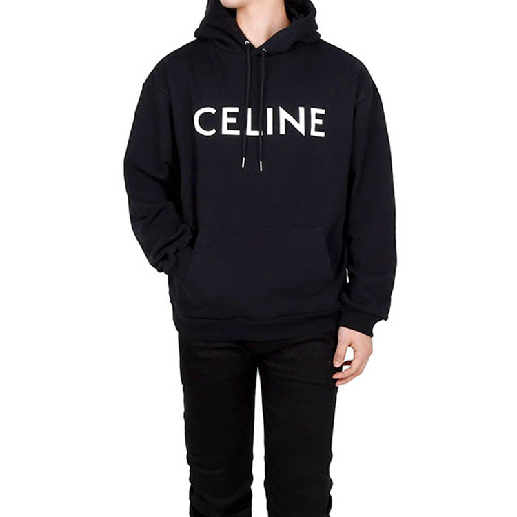 CELINE Black Oversized Hoodie with Logo Print. 2Y321052H-38AW 圖 6