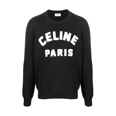 Celine Black Pullover Hoodie with Letter Print Long Sleeves 2A10D816I-38NO