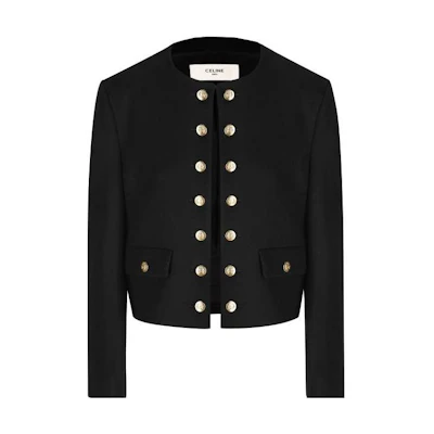 Celine Black Solid Color Relaxed Fit Long-Sleeve Jacket 2V72P998K38NO