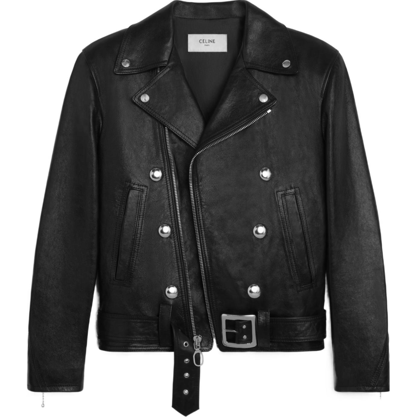 Celine Black Solid Color Zip-Up Jacket with Asymmetrical Hem 2EK84132O-38