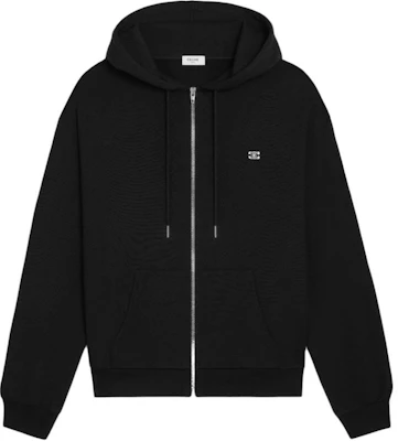 Celine 黑色純色拉鏈連帽外套 長袖 2Y36D450I-38AW Buy Celine 黑色純色拉鏈連帽外套 長袖 2Y36D450I-38AW