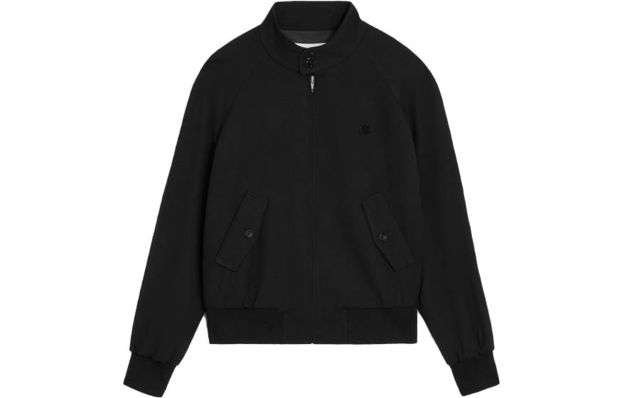 Celine Black Solid Zip-Up Stand Collar Long Sleeve Jacket 2W957959C-38NO