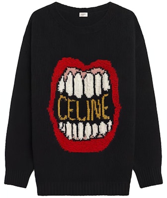 Jersey de Lana Negra CELINE con Patrón de Labios SS21. 2A04L714M-38NO Buy Jersey de Lana Negra CELINE con Patrón de Labios SS21. 2A04L714M-38NO