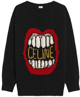 Jersey de Lana Negra CELINE con Patrón de Labios SS21. 2A04L714M-38NO Order Jersey de Lana Negra CELINE con Patrón de Labios SS21. 2A04L714M-38NO