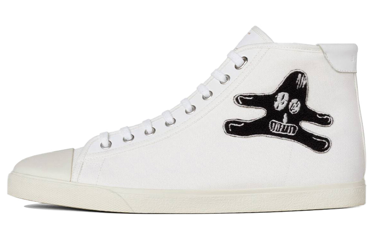 CELINE Blank Mid-Top Sneakers 'Beige Canvas and Leather'