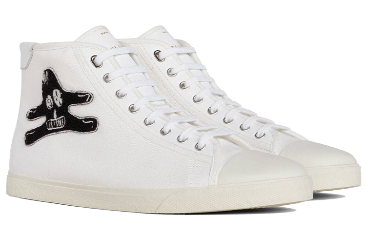 CELINE Blank Mid-Top Sneakers 'Beige Canvas and Leather' 圖 3