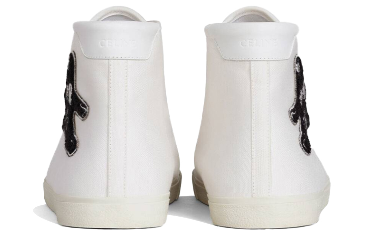 CELINE Blank Mid-Top Sneakers 'Beige Canvas and Leather' 圖 4