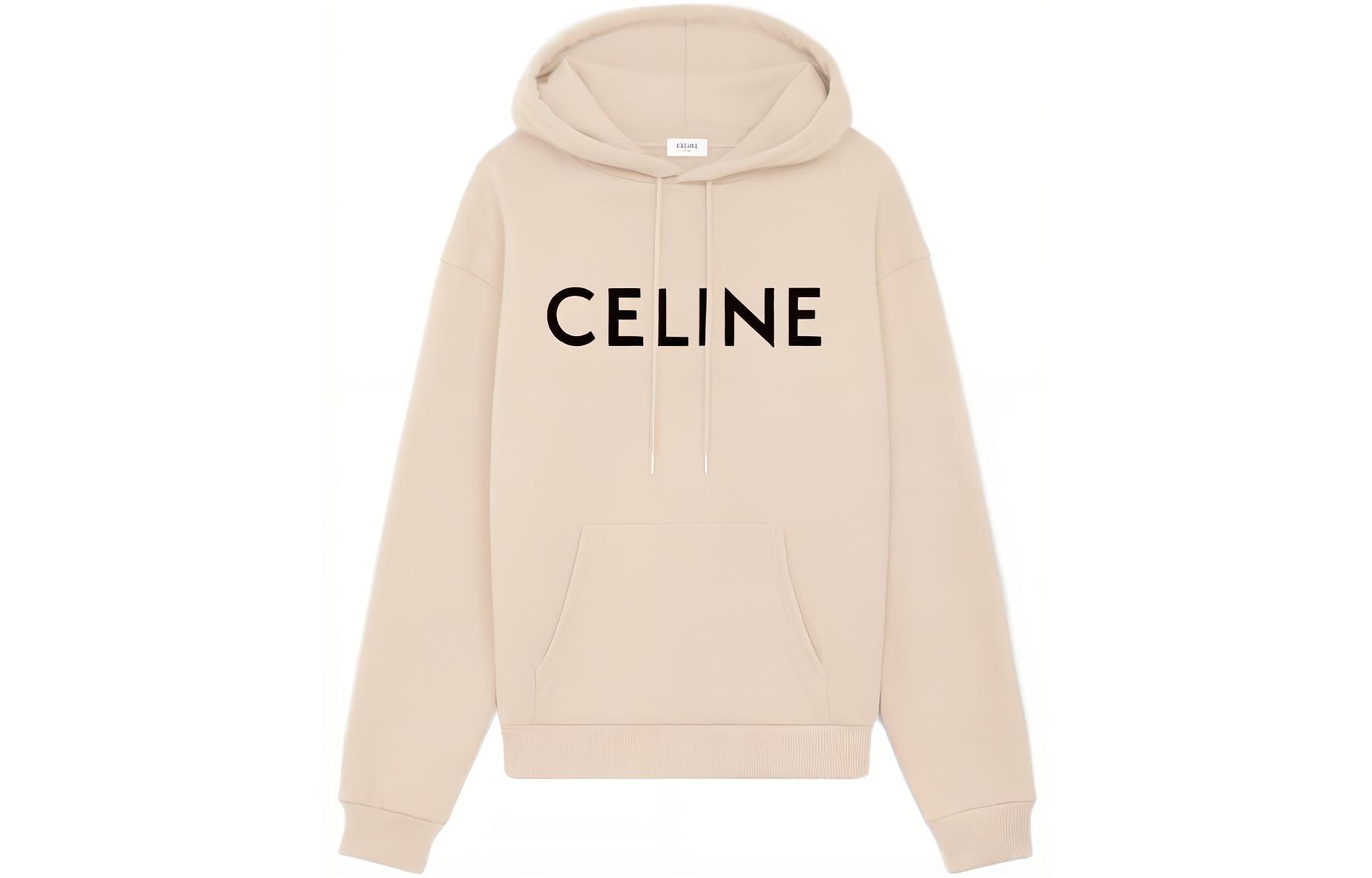 Buy CELINE BOY DOLL FW22 米色Logo加大款連帽長袖抓毛上衣. 2Y321670Q.-02SX