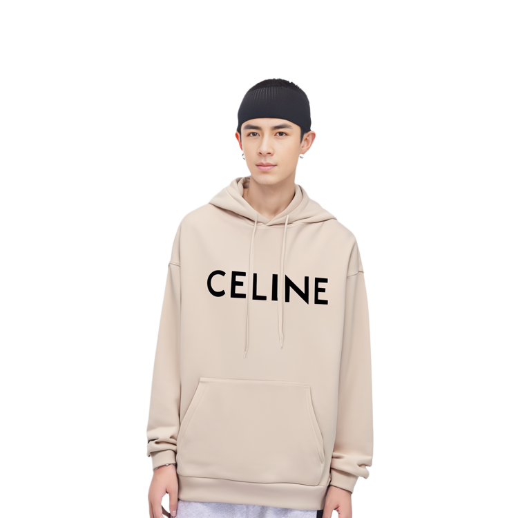 Purchase CELINE BOY DOLL FW22 米色Logo加大款連帽長袖抓毛上衣. 2Y321670Q.-02SX