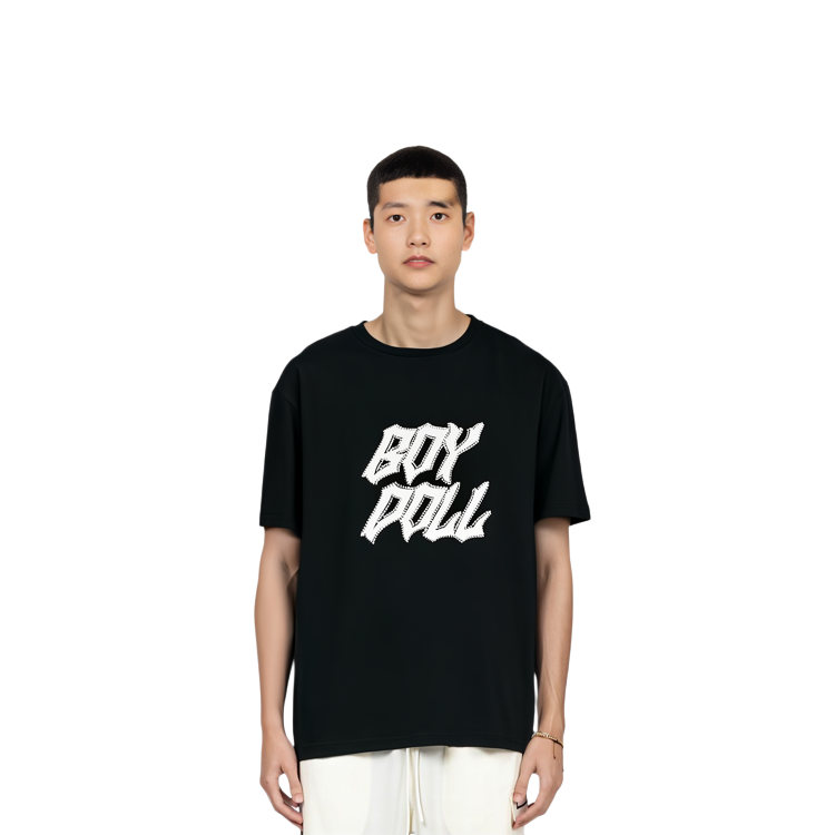 Purchase CELINE Boy Doll FW22 Kaos Pria Hitam Logo Stud Crew Neck Fit Santai. 2X59C671Q-38AW