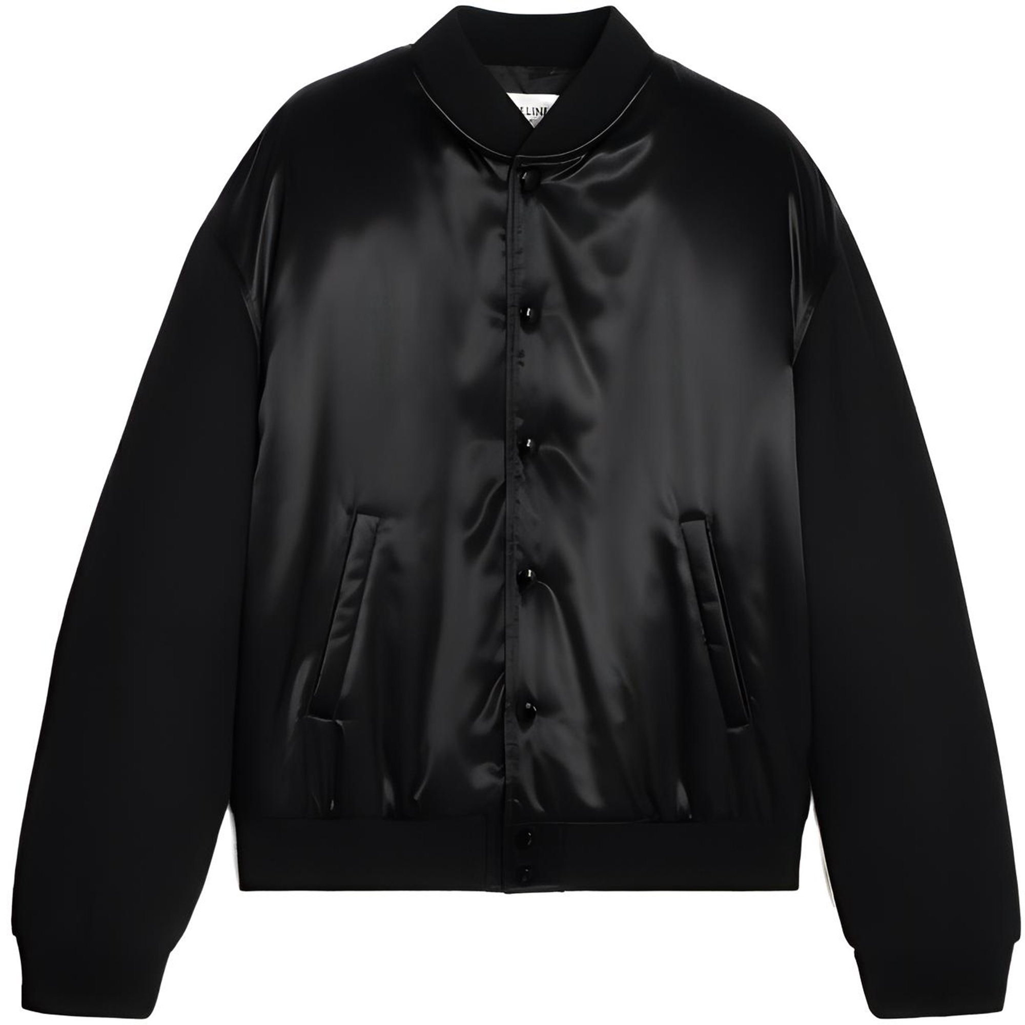 Celine BOY DOLL Satin Letter Patch Single-Breasted Jacket Black 2W750048S-38NO