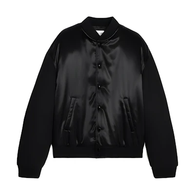 Celine BOY DOLL Satin Letter Patch Single-Breasted Jacket Black 2W750048S-38NO