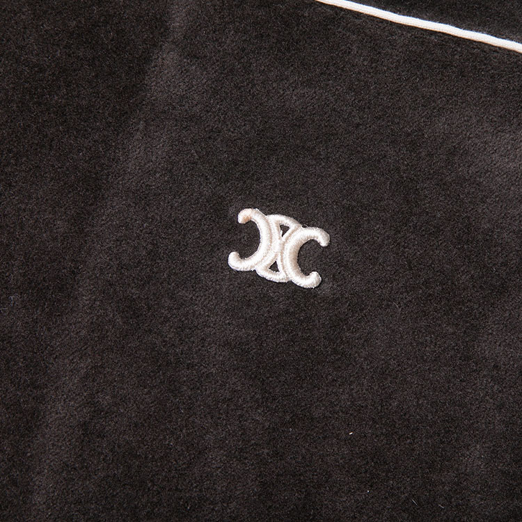 Details for CELINE 棕色長袖拉鍊外套對比車縫線設計 2Y168679I-19BR