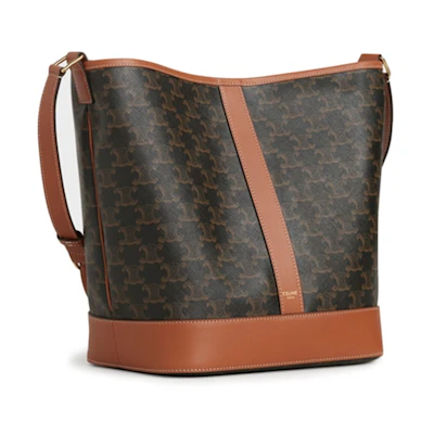 Celine Bucket Bag Medium Triomphe Tan