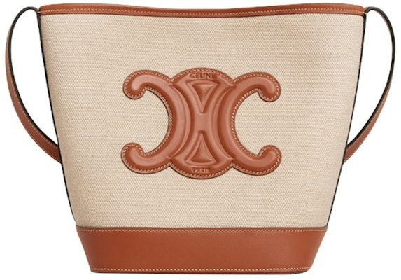 Celine Bucket Cuir Bag Small Triomphe Embroidery Natural/Tan Buy Celine Bucket Cuir Bag Small Triomphe Embroidery Natural/Tan