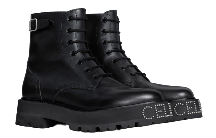 Order CELINE Bulky 'Kulit Anak Lembu Hitam Mengkilap dengan Sol Stud' 345983579C.38NO