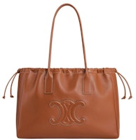 Celine Cabas Drawstring Triomphe Embroidery Tan Celine Cabas Drawstring Triomphe Embroidery Tan