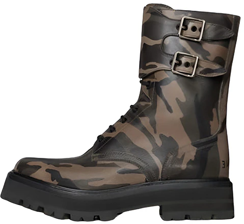 celine-calfskin-printed-lace-up-ankle-boots-khaki-346003627-c-15-be