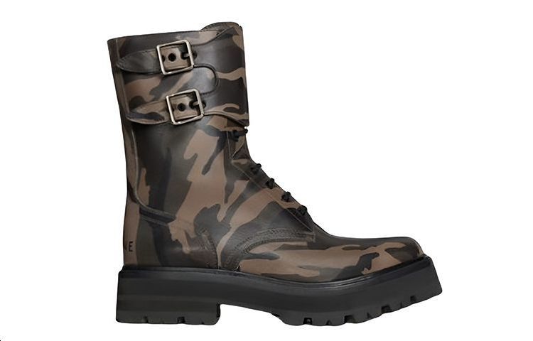 Order CELINE Boots Cetak Tali Kulit Sapi Warna Khaki 346003627C.15BE