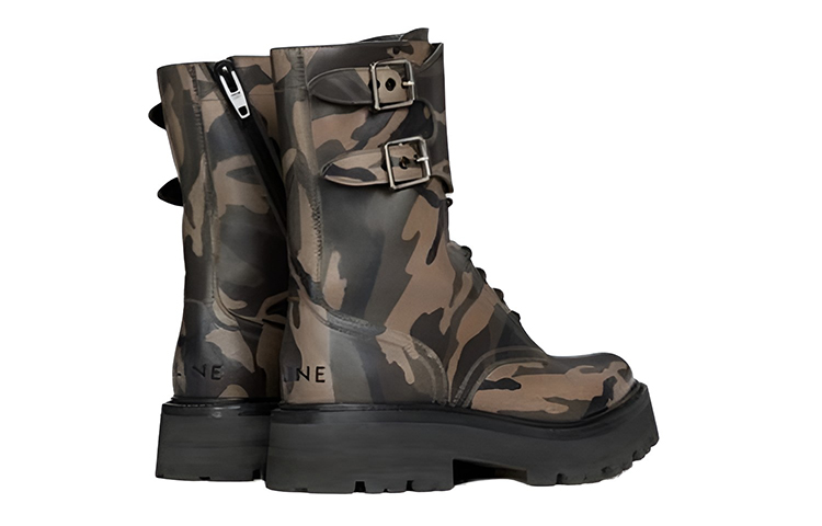 Purchase CELINE Boots Cetak Tali Kulit Sapi Warna Khaki 346003627C.15BE