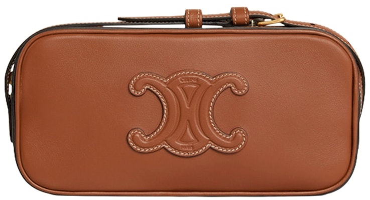 celine-camera-shoulder-bag-mini-triomphe-embroidery-tan