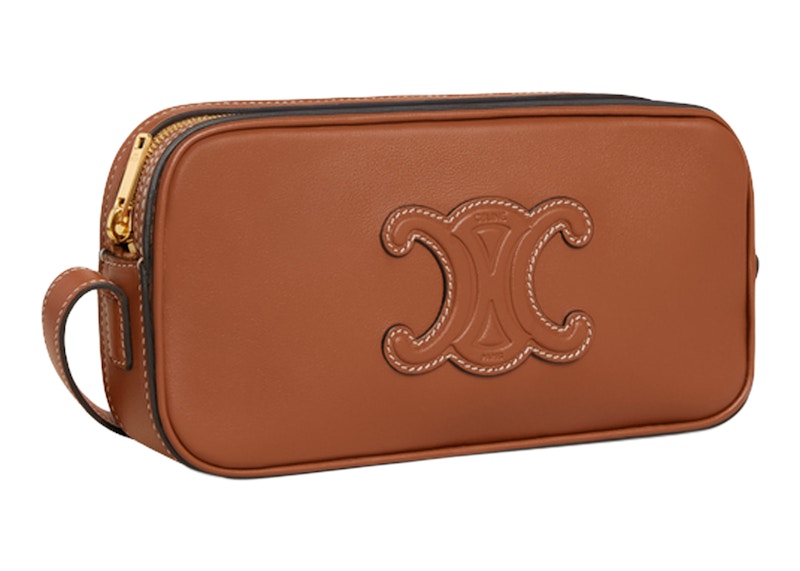 Order 思琳迷你Triomphe刺绣单肩相机包棕色