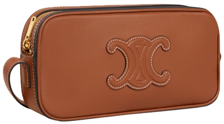 思琳迷你Triomphe刺绣单肩相机包棕色 Order 思琳迷你Triomphe刺绣单肩相机包棕色