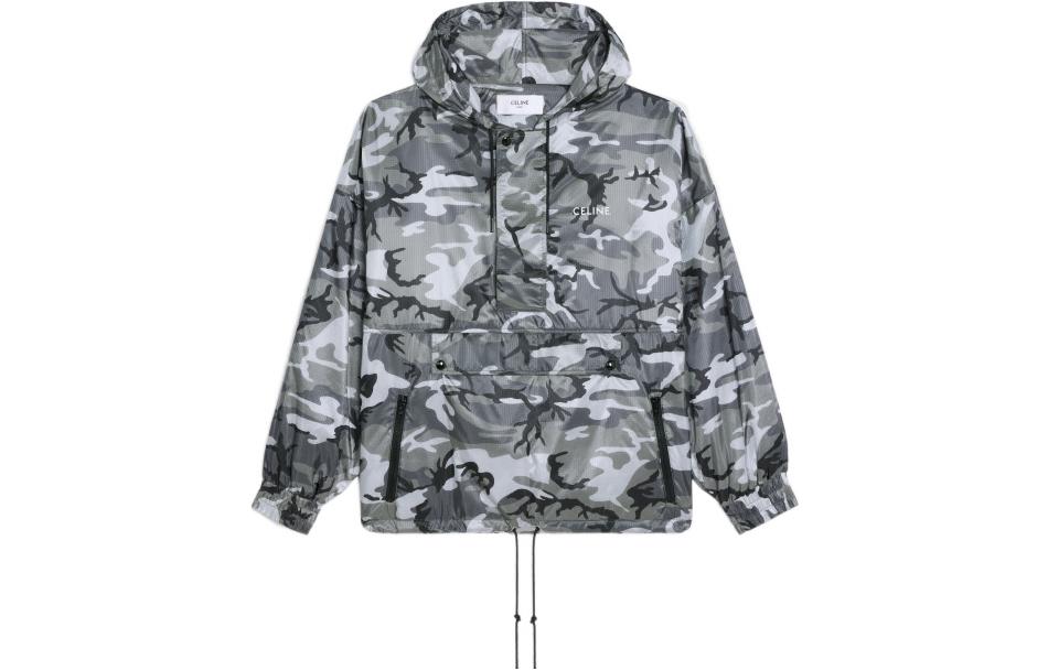 Celine Camouflage Logo Print Hooded Jacket 2W732153Q-38GR