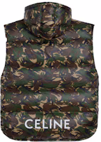Shop CELINE Camouflage Print Loose Vest Army Green 2W425061O-14ML