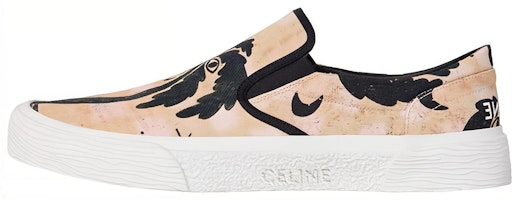 CELINE Canvas Print Slip-On Sneakers 'Beige Black' 346932235C.02BL CELINE Canvas Print Slip-On Sneakers 'Beige Black' 346932235C.02BL