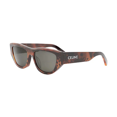CELINE Cat-Eye Acetate Sunglasses Tortoiseshell with Logo Temples for Men CL40278U99a