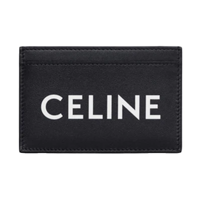 Celine Celine Print Card Holder (2 Slot) Black White